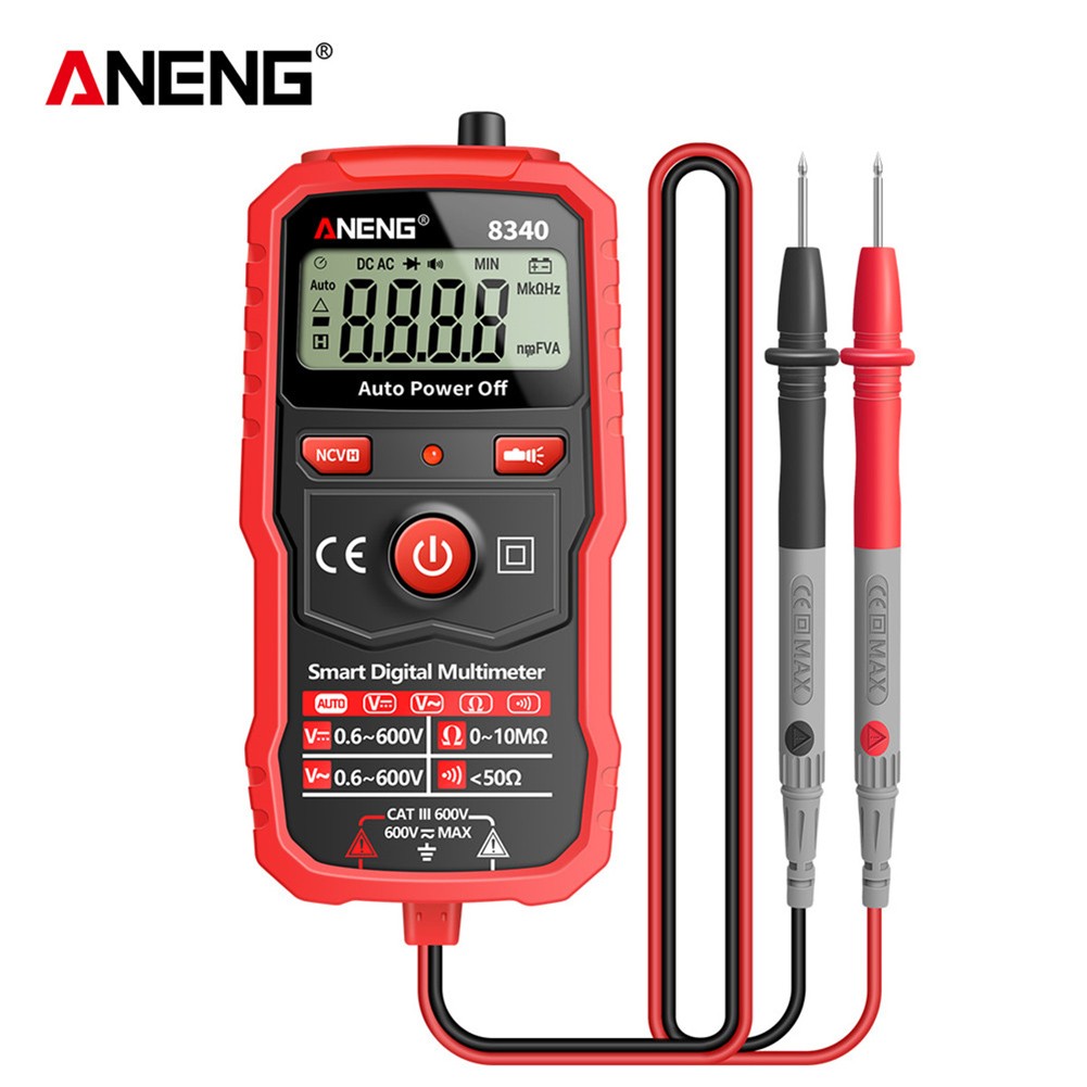 8340 Min Digital Multimeter DIY Transistor Capacitor Fire Detector Meter Portable LCD Voltmeter Ohm Meter