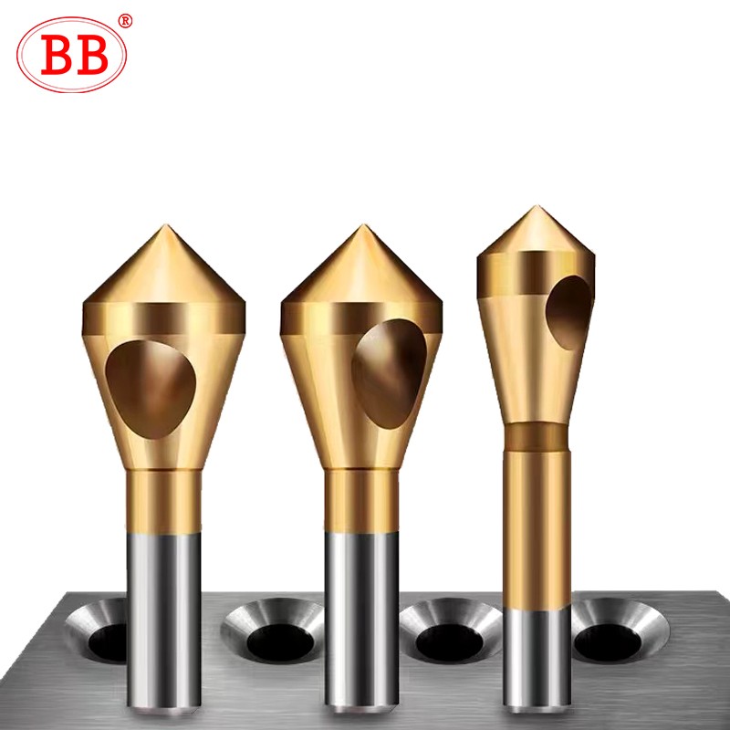 BB Deburring Chamfering Cutter Drill Bit Drill Bit Titanium Coated Smooth Metal Hole 90 Degree