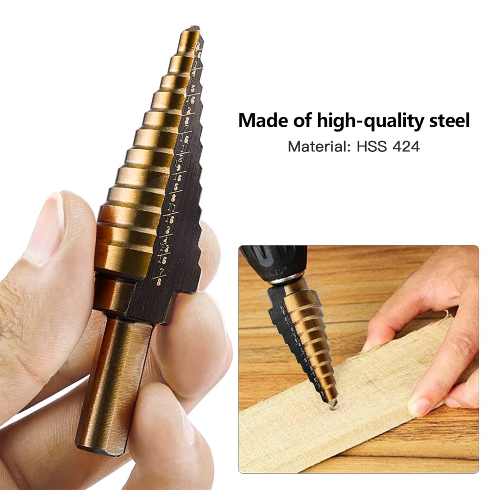 5pcs HSS 4241 Cobalt Multi Hole Step Drill Bit Set Drill Tool for Metal Wood Step Cone Drill Punch Accurate Positioning