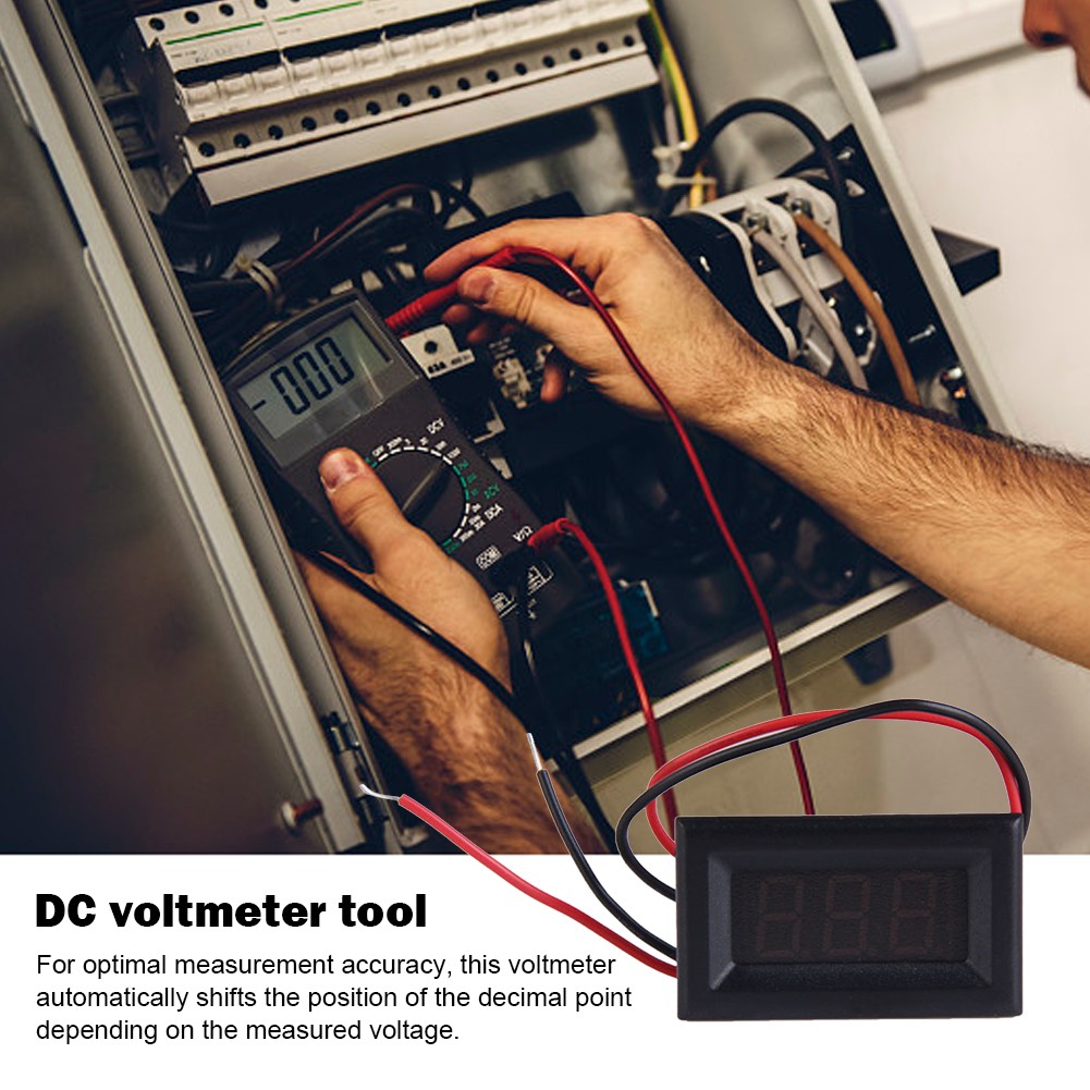 Digital DC 2.5/3-40V Voltmeter Auto Motorcycle Two Wire Voltage Meter