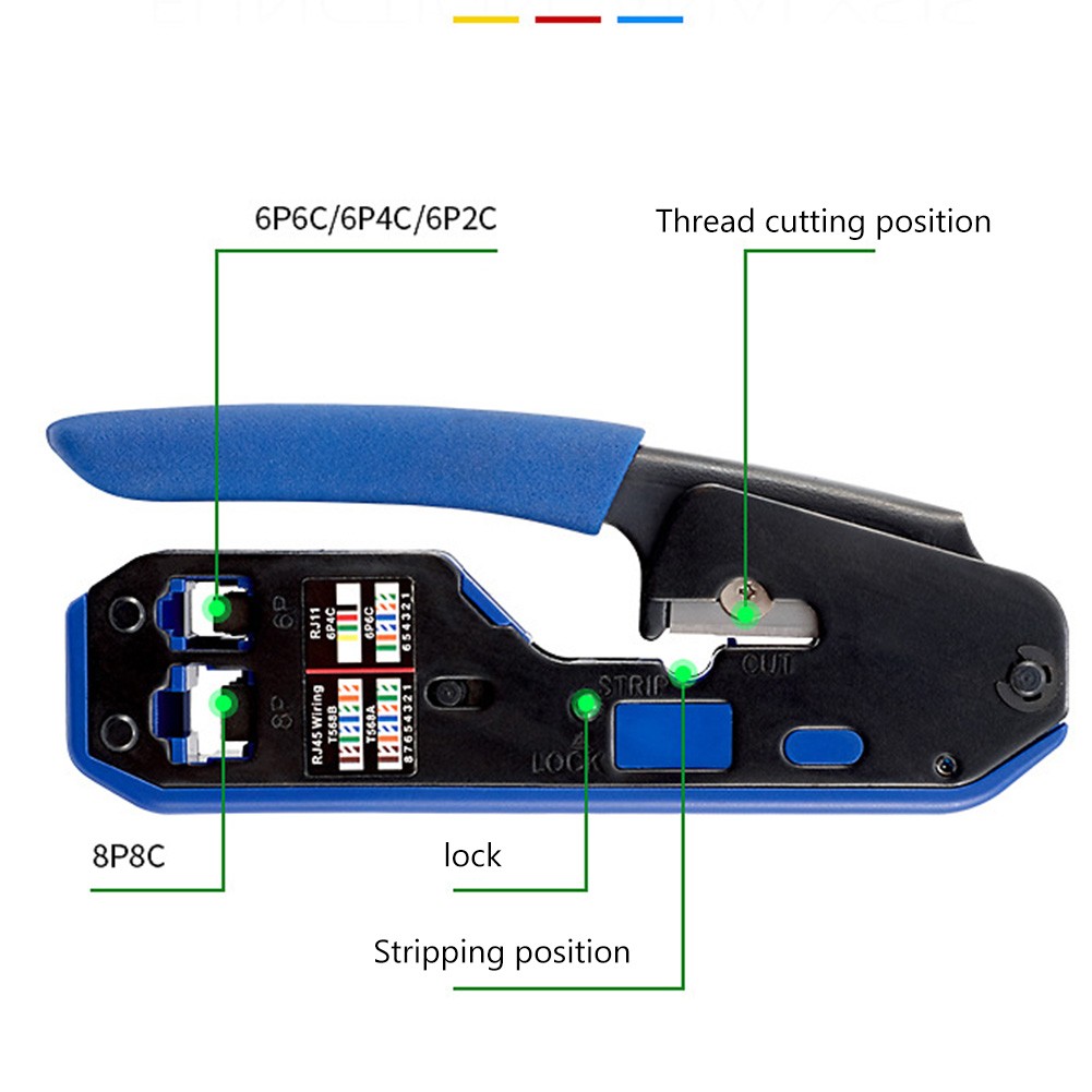 Multifunction Connector Crimp Plier Cable 8P/6P/CAT5/CAT6 Crystal Head Clip Mesh Crimper Tool Cable Pliers Wire Stripper