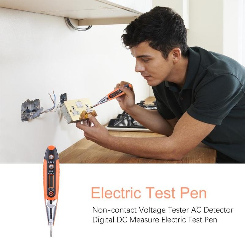 Precision Electric Tester Pen Pointer Screwdriver AC/DC 12-250V LCD Digital Display Voltage Test Pen With LED Lighting Test