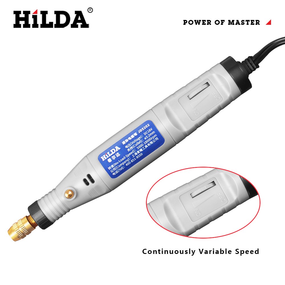 HILDA 18V Engraving Pen Mini Drill Rotary Tool with Grinding Accessories Set Multifunction Mini Engraving Pen for Dremel Tools