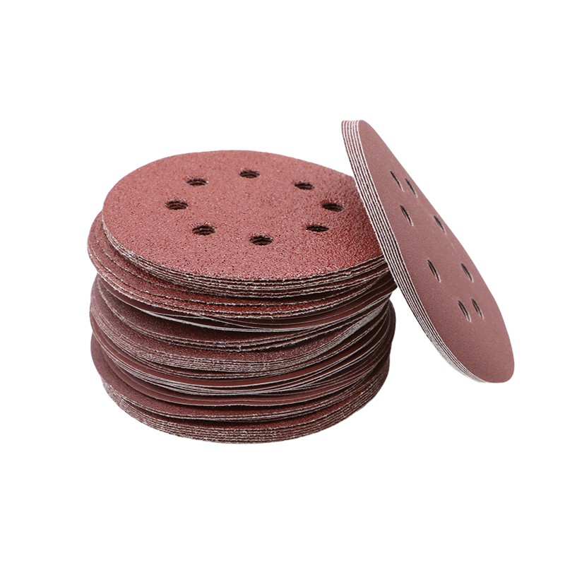 60/80/100pcs 5 inch 125mm round emery sand grit sheets 40-400 hook and loop sanding disc polish abrasive tools
