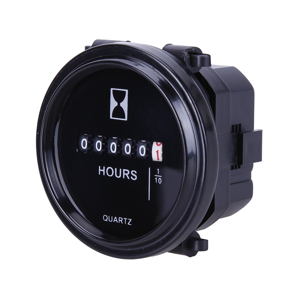 12V 24V 36V Hour Meter for Marine Boat Engine 2" Round Gauge Waterproof Moto Car Trucks Mechanical Hour Meter Counter Timer