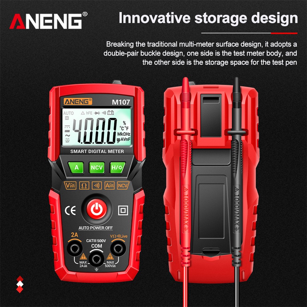 ANENG High Accuracy 4000 Counts Smart Digital Multimeter Resistance NCV Tester Capacitance Diode Current Voltage Tester