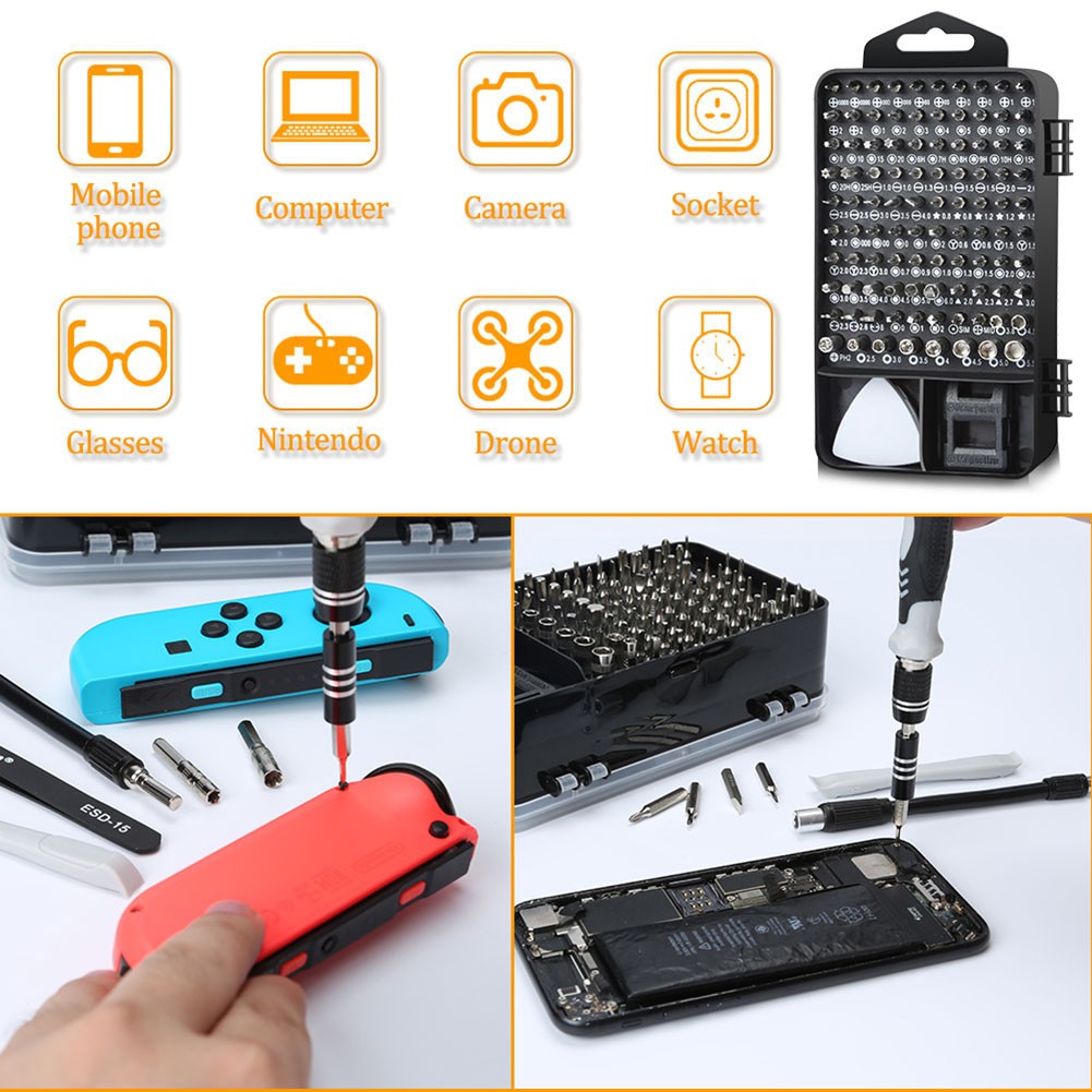 115 in 1 Screwdriver Set Magnetic Screwdriver Bit Torx Multi Mobile Phone Electronic Device Repair Tool Kit Hand Tool