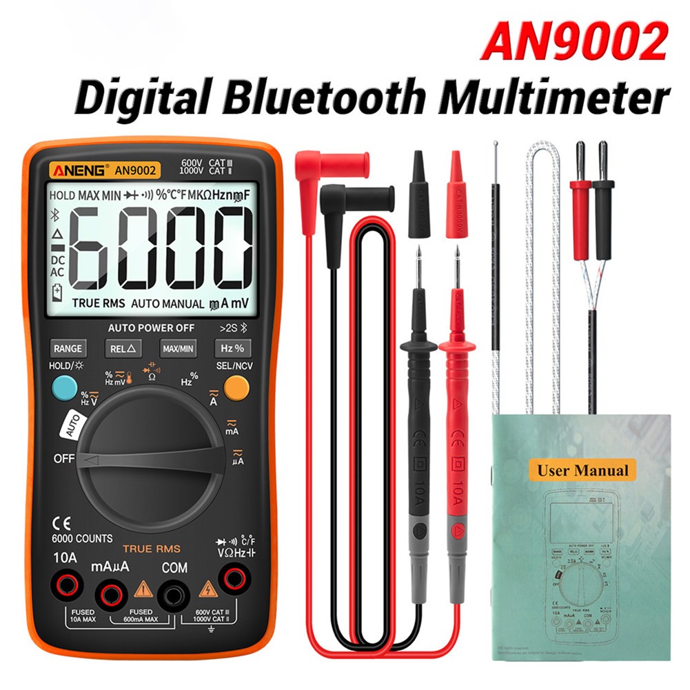 ANENG AN9002 Digital Multimeter 6000 Counts Professional Multimeter RMS AC/DC Voltage Tester Current Auto Range