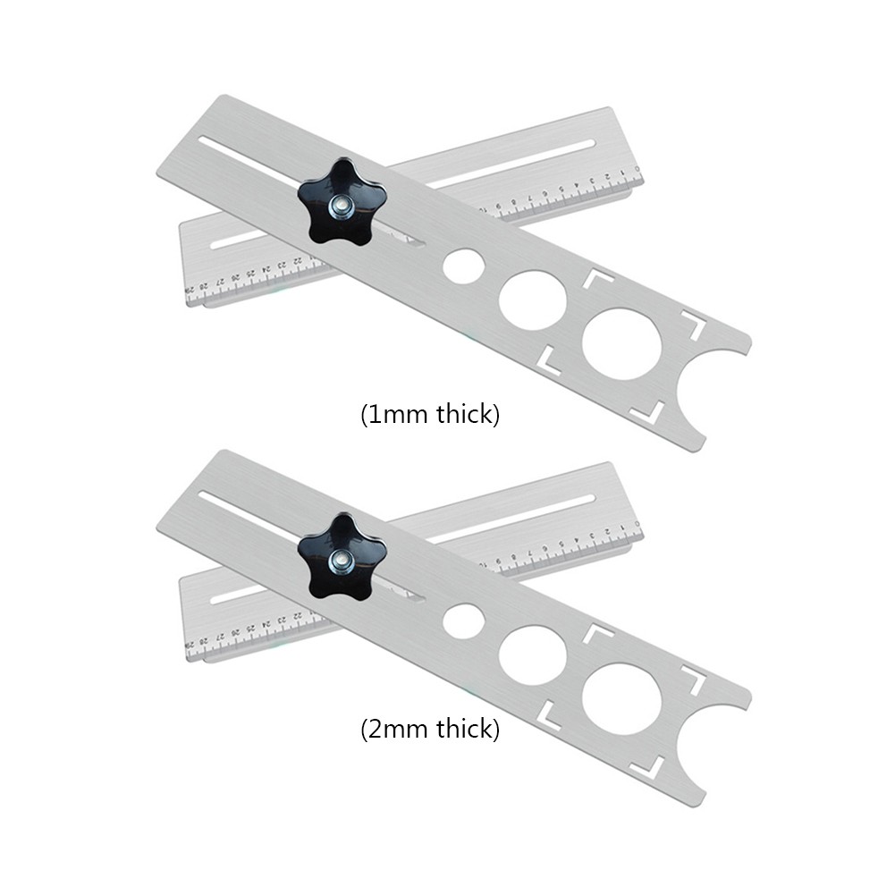 Stainless Steel Ceramic Locator Hole Ruler Adjustable Punching Hand Tool for Home Decorated Work Multifunction Ruler