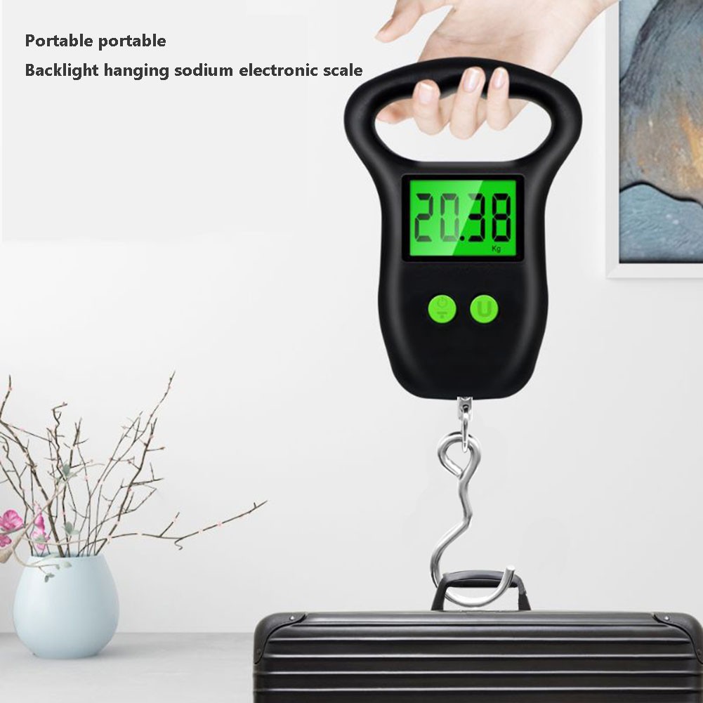 Portable 50kg Hanging Scale with Backlight Electronic Fishing Weights Pocket Digital Fishing Scales Luggage Kitchen Weight