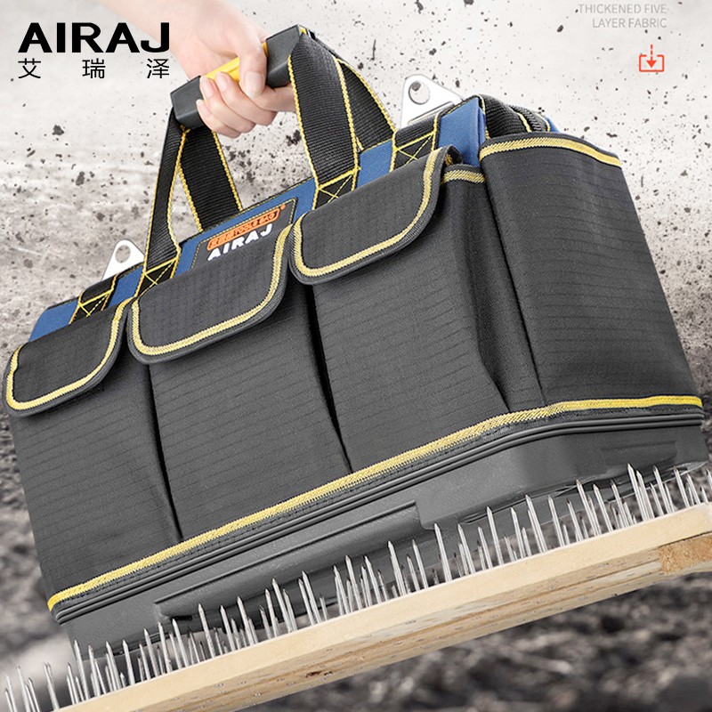 AIRAJ multi-function tool bag 1680D Oxford cloth electrician bag, multi-pocket waterproof anti-fall storage bag