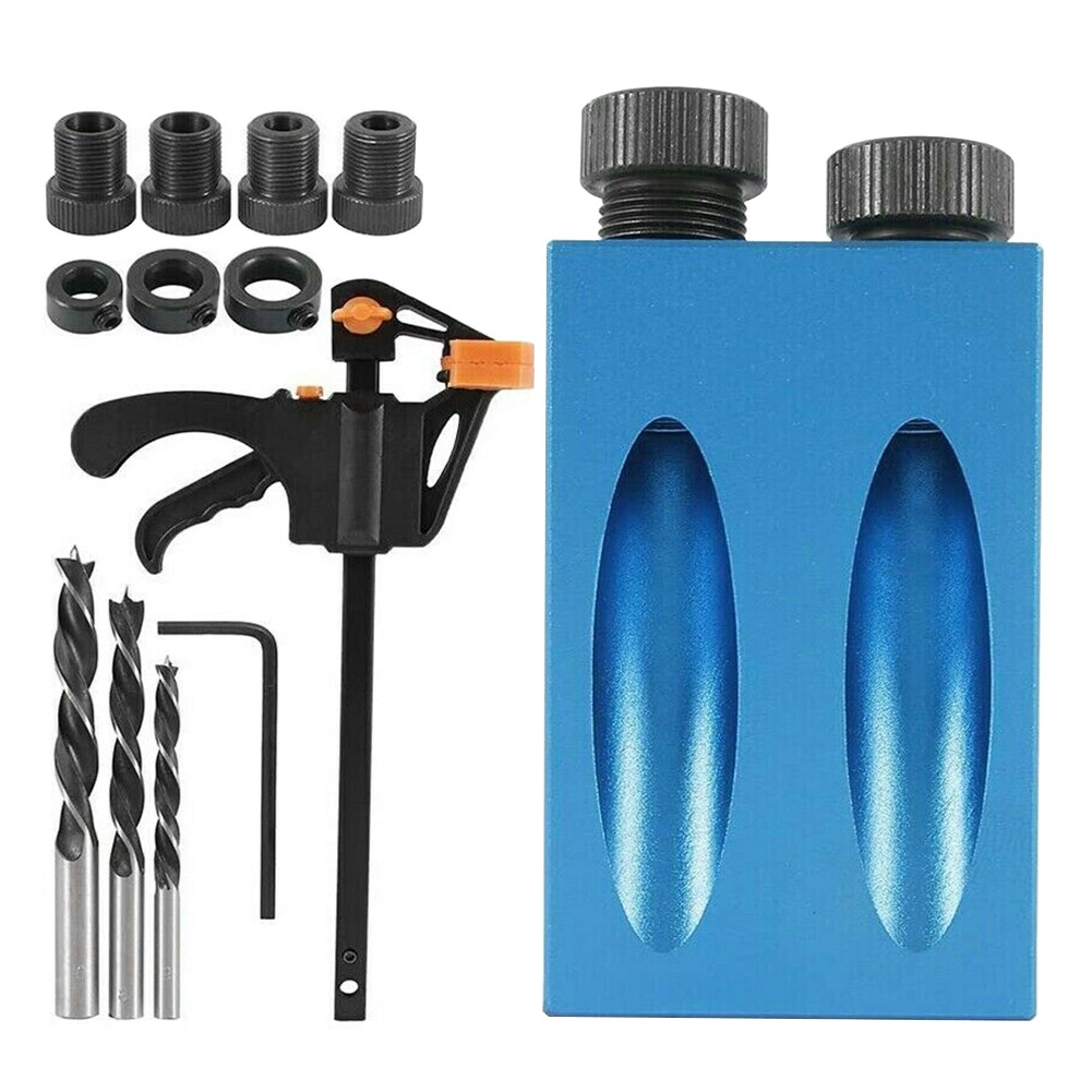 Professional Clamp Woodworking Multifunction Power Tools Durable DIY Angle Locator Woodworking Pocket Hole Jig Kit Home 15pcs/set