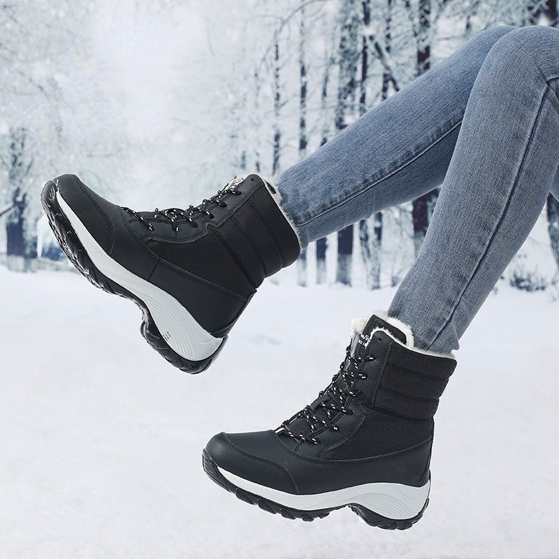 2021 Fashion Women Snow Boots Winter Shoes Waterproof Keep Warm Thick Sole Women Shoes Non-slip Thigh High Flats Boots