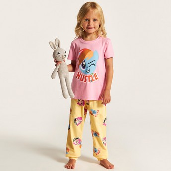 Hasbro Printed Round Neck T-shirt and Pyjama - Set of 2