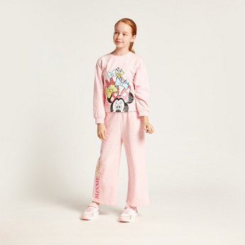 Disney Minnie Mouse Print Sweatshirt with Long Sleeves