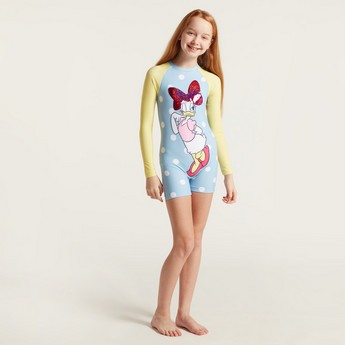 Daisy Duck Printed Swimsuit with Raglan Sleeves