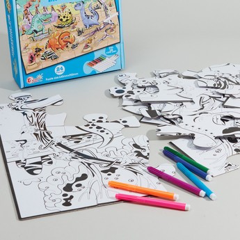 The Dinosaur 24-Piece Puzzle and Painting Set