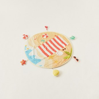 Fancy Fluff Beach Print Playmat with Detachable Soft Toys