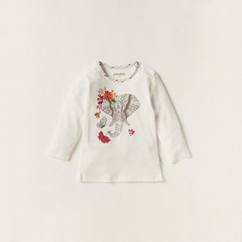 Juniors Printed Round Neck T-shirt and Pyjama Set