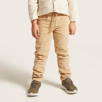 Juniors Textured Pants with Pockets and Drawstring