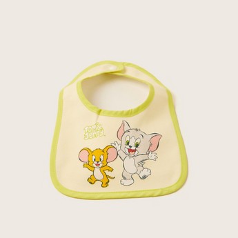 Disney Tom and Jerry Print Bib with Snap Button Closure - Set of 6