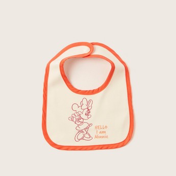 Disney Minnie Mouse Print Bib with Snap Button Closure - Set of 6