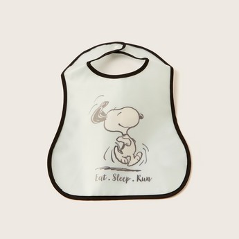 Disney Snoopy Print Bib with Snap Button Closure - Set of 2