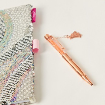 Disney Princess Sequin Embellished A5 Notebook and Pen Set