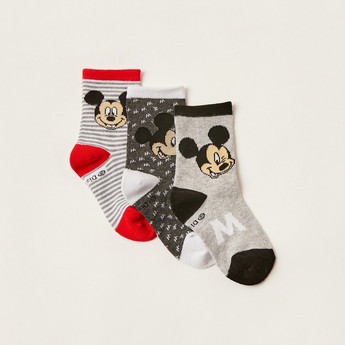Disney Mickey Mouse Print Socks - Set of 3