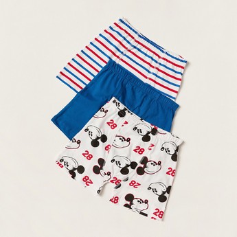 Mickey Mouse Print Boxer with Elasticated Waistband - Set of 3