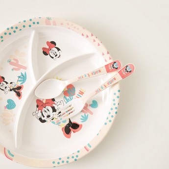 Disney Minnie Mouse Print Spoon and Fork Set