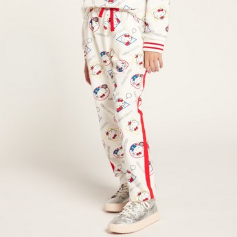 Sanrio All-Over Hello Kitty Print Knit Pants with Pockets and Drawstring Closure