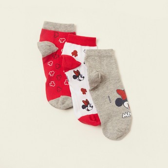 Disney Mickey Mouse Print Ankle Length Socks - Set of 3