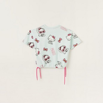 Sanrio Printed Top with Tie-Ups and Sequin Embellishments