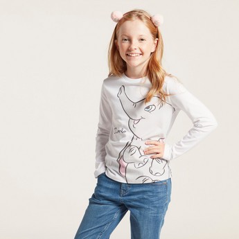 Disney Dumbo Print T-shirt with Long Sleeves