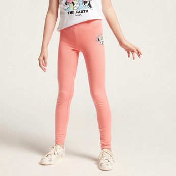 Minnie Mouse Placement Print Leggings with Elasticated Waist