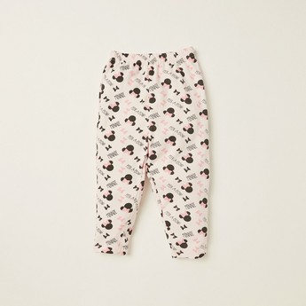 Disney Minnie Mouse Print T-shirt and All-Over Printed Pyjama Set