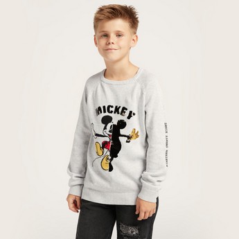 Disney Mickey Mouse Embellished Pullover with Long Sleeves