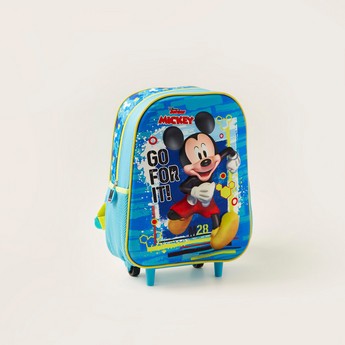 Disney Mickey Mouse Print 3-Piece Trolley Backpack Set - 12 Inches