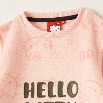 Sanrio Hello Kitty Print Night Dress with Long Sleeves