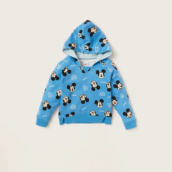 Mickey Mouse Print Hooded Sweatshirt and Jog Pants Set