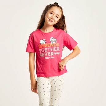 Sanrio Hello Kitty Print T-shirt with Short Sleeves - Set of 2