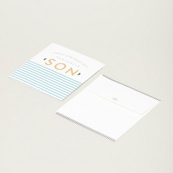 Pigment Striped Fantastic Son Birthday Card