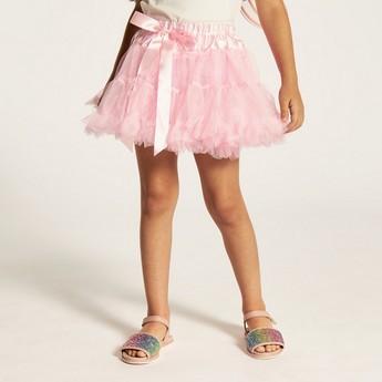 Charmz Bow Accented Tutu Skirt with Elasticated Waistband