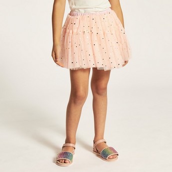 Charmz Embellished Tutu Skirt with Elasticated Waistband