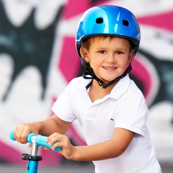 Micro Metallic Helmet with Adjustable Buckle Strap Closure