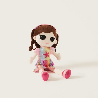 Juniors Doll in Pink Top and Rainbow Skirt - 60 cms