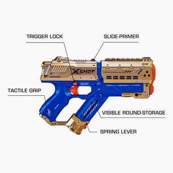 ZURU X-SHOT CHAOS Golden Meteor Dart Ball Blaster with 24 Dart Balls