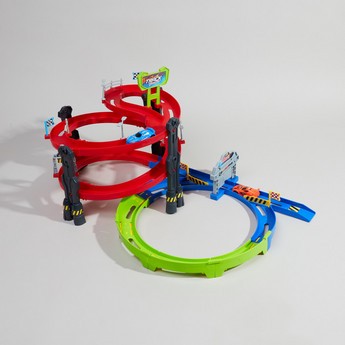 Juniors Super Racer Track Playset with 2 Pull Back Cars