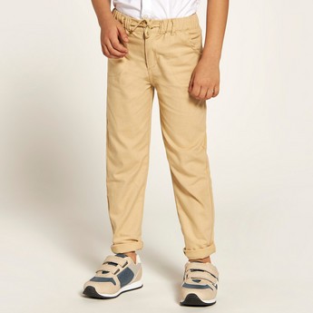 Eligo Solid Woven Pants with Drawstring Closure